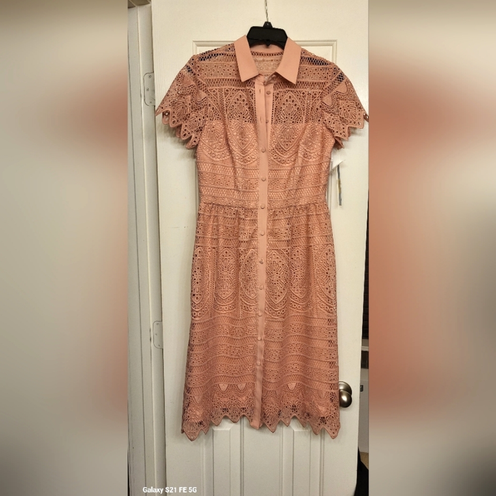 Elegant Pink Lace Dress